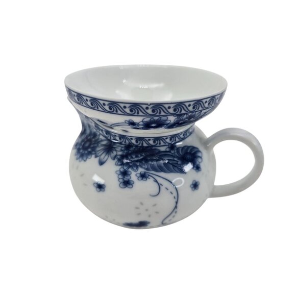 Vintage Blue & White Porcelain Oil & Vinegar Dispenser With Funnel Set JE112 - Picture 2 of 12